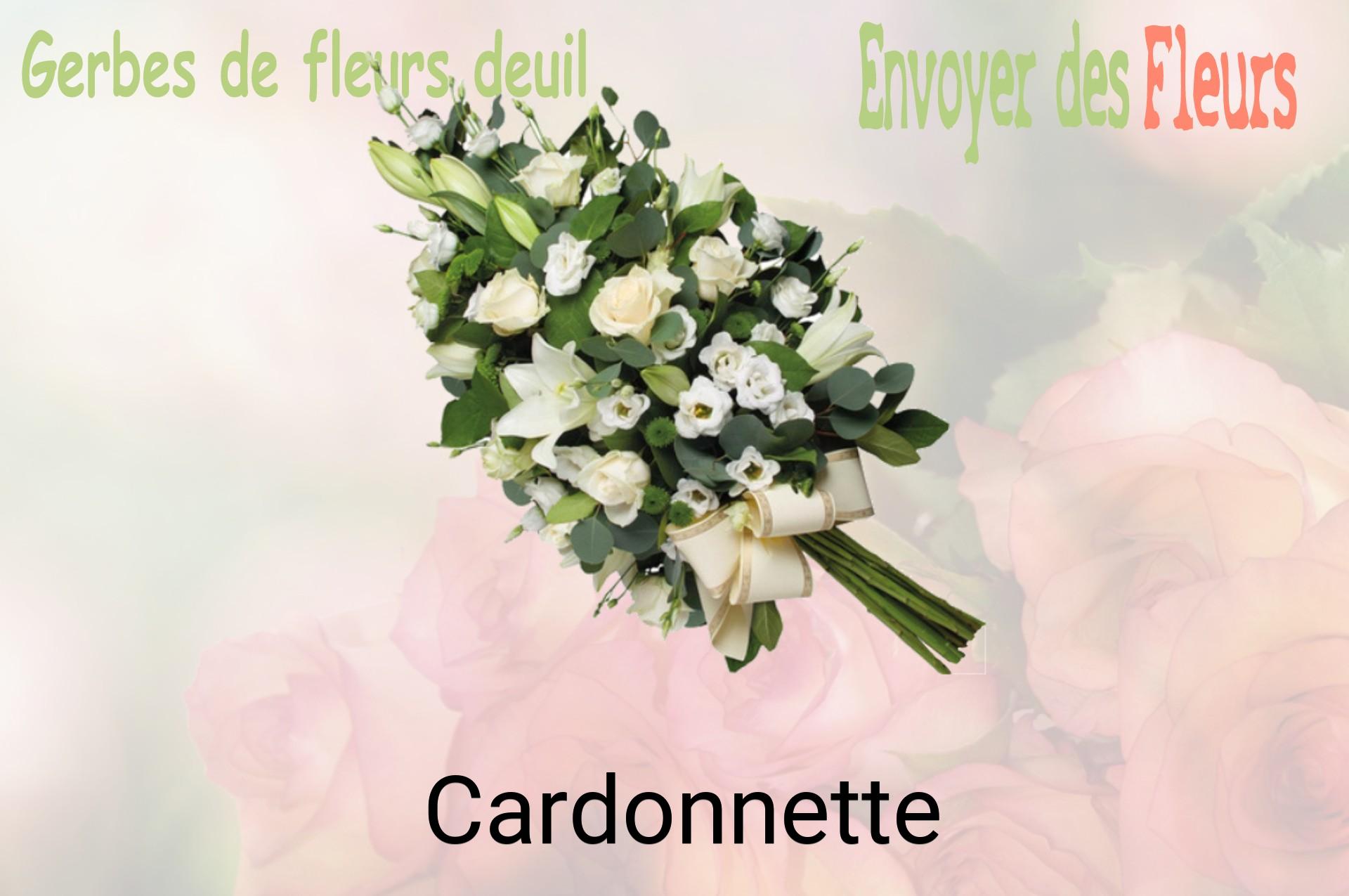 Gerbe de fleurs de deuil livrée à Cardonnette